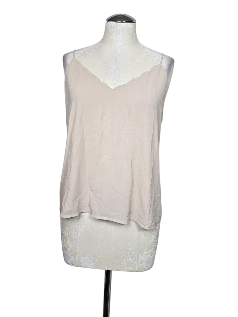 Norah Scalloped Tank Top M Criss Cross Back